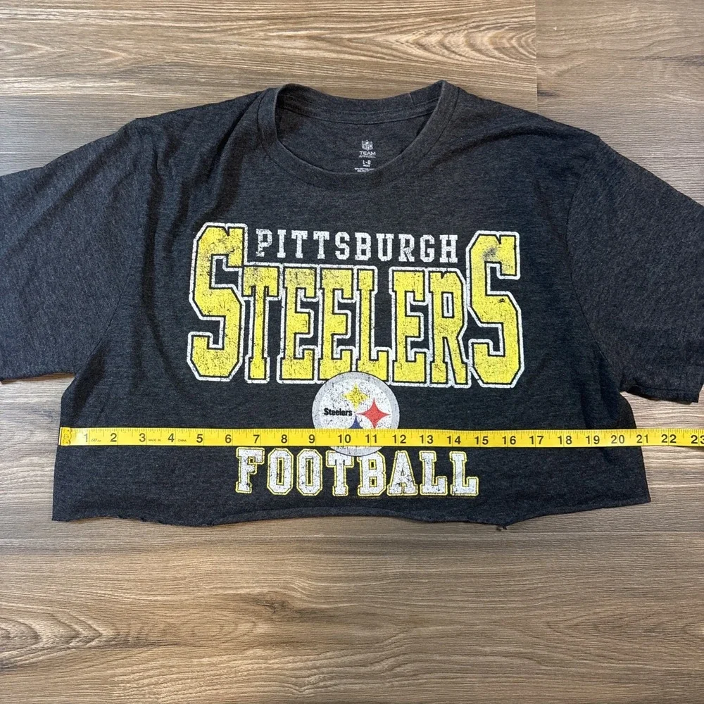 Pittsburgh Steelers NFL Team Logo Womens Crop Top Cut T Shirt